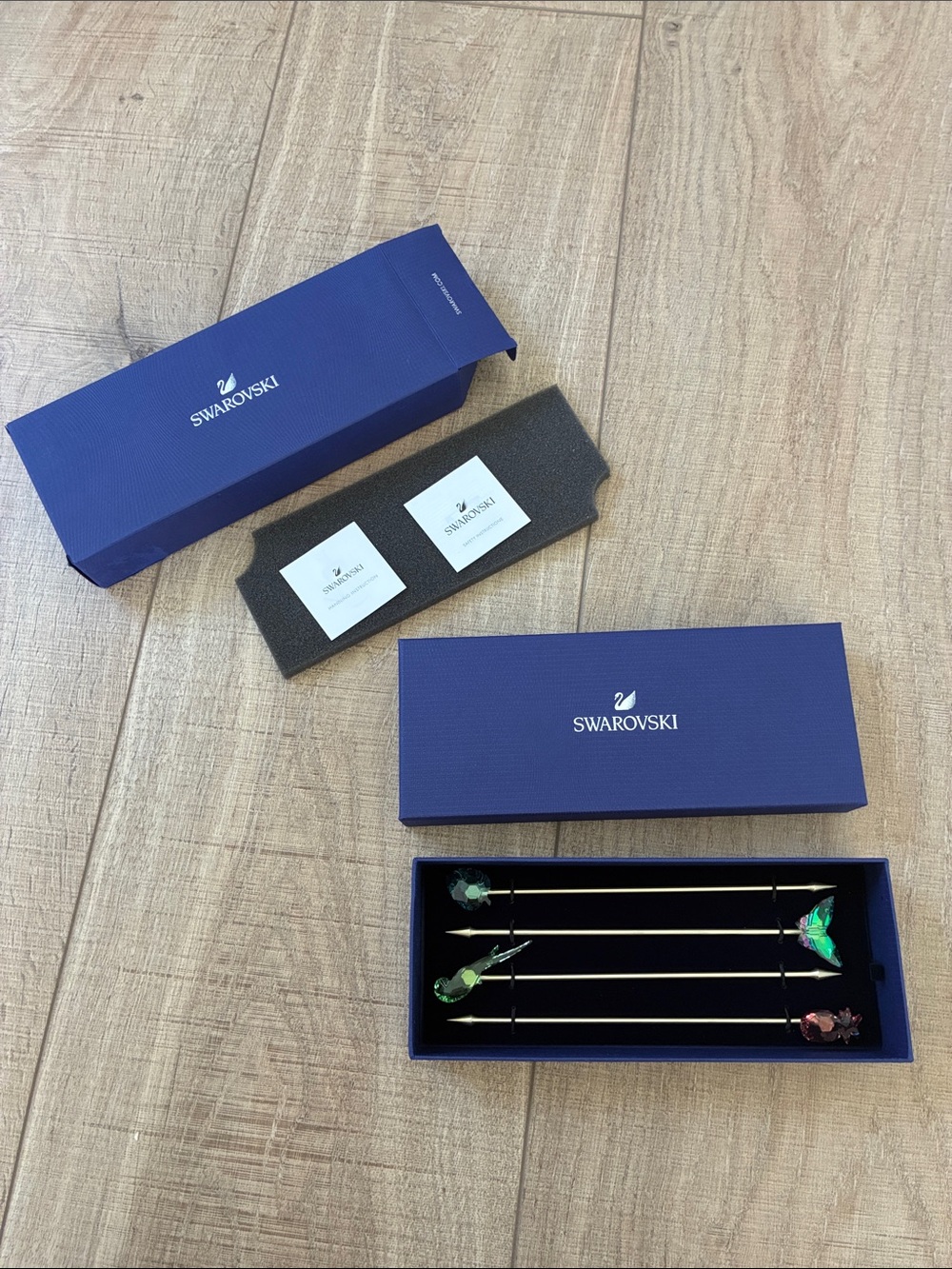 New In Box - Swarovski Crystal and Gold-Tone ‘Jungle Beats’ Cocktail Servers